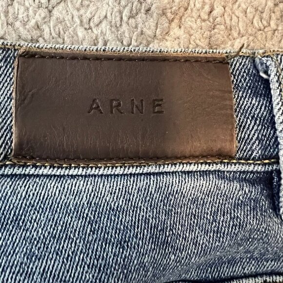 Arne Women's Cotton Stretch Medium Wash Blue Denim Skinny Ankle Jeans Size 30 - Picture 7 of 10